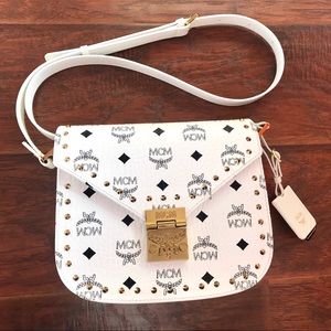 MCM Patricia Leather Studded Crossbody Bag